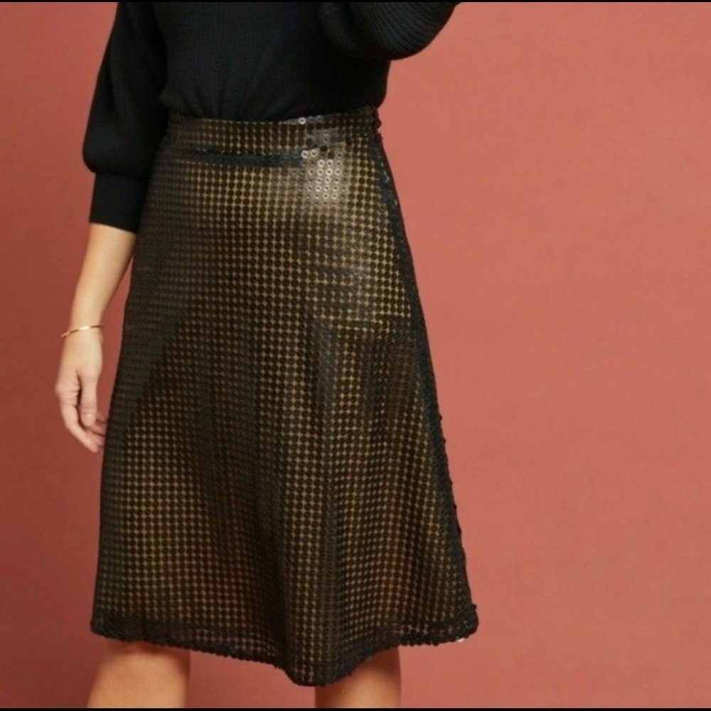 New $178 Anthropologie HUTCH Michaela Sequin Skirt SIZE 8 POCKETS